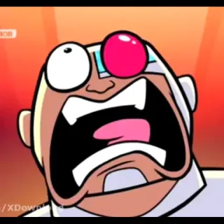 😱 Cyborg Teen Titans Go! Cartone animato, Teen Titans, Cyborg, Urlante, Arrabbiato telegram sticker