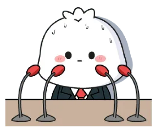 🎙 Knödel, niedlich, kawaii, nervös, Rede, Konferenz, Mikrofon, Business telegram sticker