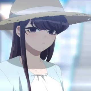 😶 Komi Shouko Komi Can't Communicate 애니메이션, 소녀, 모자, 코미 양은 커뮤증입니다, 코미 쇼코 telegram sticker