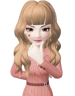 🤔 zepeto, avatar, desenho animado, feminino, 3D, arte digital telegram sticker