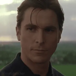 😏 Patrick Bateman American Psycho filme, homem, ator, personagem, american psycho, christian bale, yuppie whatsapp sticker