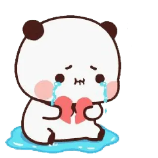 😀 Panda, Süß, Traurig, Liebeskummer, Weinend, Kawaii telegram sticker