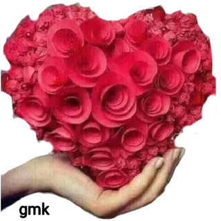 ❤️ corazón, flores, rosas, mano, amor, San Valentín telegram sticker