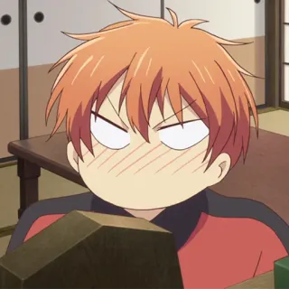 🐱 Kyo Sohma Fruits Basket anime, manga, kyo sohma, fruits basket, cartoon, angry telegram sticker