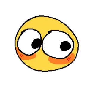 😳 Emoji, Fofo, Rosto, Ruborizar, Expressão telegram sticker