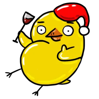🍾 vogel, dier, cartoon, vakantie, kerst, feest, feestelijk telegram sticker