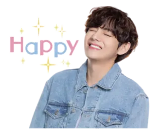 😁 Happy joyeux, paillettes, denim, sourire, fête telegram sticker