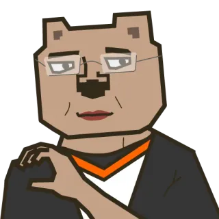 ❤️ urso, desenho animado, personagem, engraçado, óculos, gesto whatsapp sticker