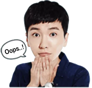 😅 Oops..! oeps, fout, excuus, schok, verrassing, man telegram sticker