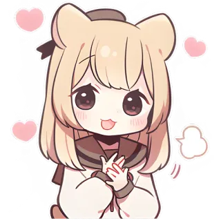 ☺️ 귀여운, 애니메이션, 만화, 하트, 여자, 귀엽 telegram sticker