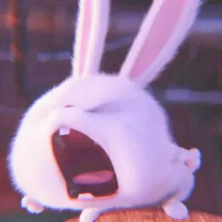 🐰 Snowball The Secret Life of Pets bunny, white, rabbit, angry, yelling, cartoon whatsapp sticker