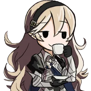 ☕️ Anime, Cartoon, Chibi, Kaffee, Getränk, Süß, Figur, Kunst telegram sticker