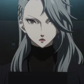 🍬 Sae Nijima Persona 5 anime, woman, serious, video game, character whatsapp sticker