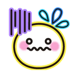 ❤️ emoji, worried, nervous, kawaii, sticker, expression, face, anxious whatsapp sticker