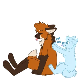 😮‍💨 Rub rub Furry, Antropomorfo, Animale, Massaggio, Carino, Cartone animato telegram sticker