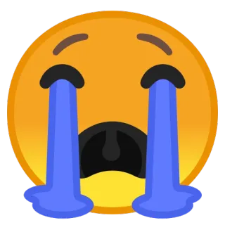 😭 emoji, menangis, sedih, air mata telegram sticker