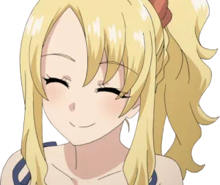 🙂 Anime, Mädchen, blond, lächelnd, Cartoon telegram sticker