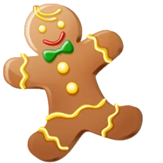 🎅 ジンジャーブレッドマン, クッキー, クリスマス, ホリデー, デザート, 食べ物 telegram sticker