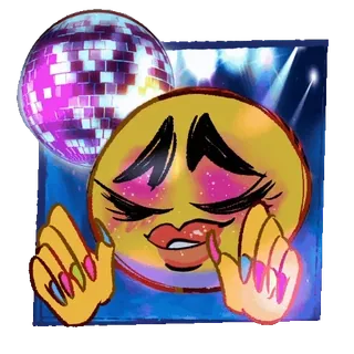 💃 Эмодзи, Диско-шар, Гламур, Ногти, Макияж whatsapp sticker