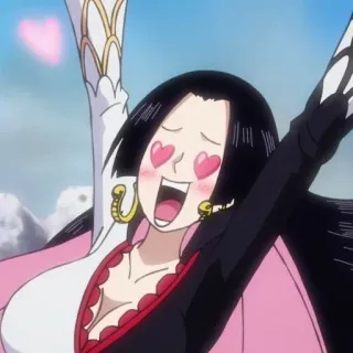 🥂 Boa Hancock One Piece 애니메이션, 원피스, 보아 핸콕, 하트 눈, 사랑, 만화 telegram sticker