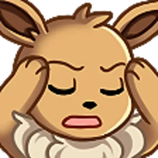❓ Eevee Eevee, Pokémon, dibujos animados, agotado, estrés, frustración telegram sticker