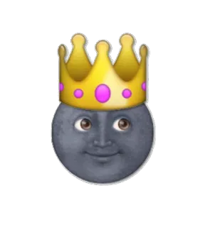 🌚 luna, emoji, corona, cara, rey, realeza telegram sticker