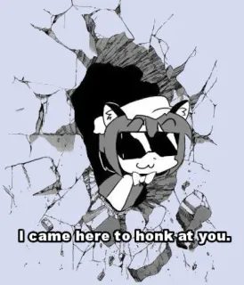 😎 I came here to honk at you. gato, gafas de sol, anime, divertido, bocina whatsapp sticker