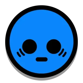 😑 Emoji, Blau, Gesicht, Cartoon, Sticker telegram sticker
