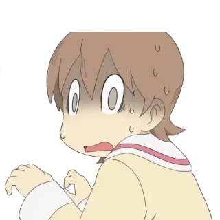 😰 anime, assustado, chocado, ansioso, desenho animado, personagem telegram sticker
