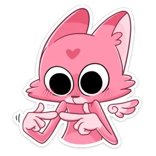 😅 귀여운, 분홍색, 만화, 동물, 사랑 telegram sticker