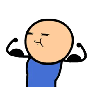 💪 筋肉, 力こぶ, おもしろい, 漫画, Cyanide & Happiness telegram sticker