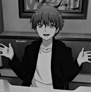▪️ ilexer anime, boy, smile, cartoon, character telegram sticker