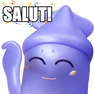 👋 SALUT! olá, saudação, acenando, fofo, amigável whatsapp sticker