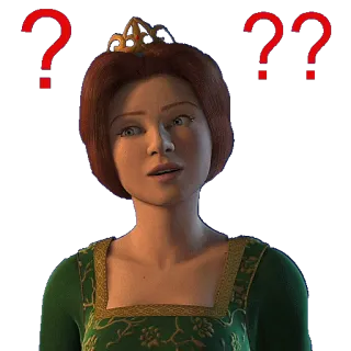 ❓ Princess Fiona Shrek princesa, fiona, shrek, animado, pergunta whatsapp sticker