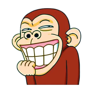 😅 猴子, 动物, 卡通, 微笑, 快乐 telegram sticker