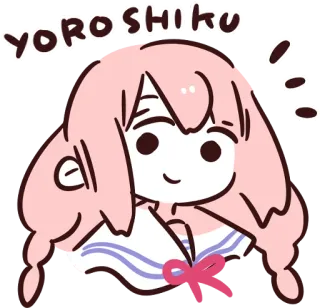 👋 YOROSHIKU yoroshiku, Anime, Manga, carino, giapponese, ragazza, Sticker telegram sticker