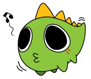 😚 динозавр, мультфильм, милый, животное, монстр, зеленый, кавай telegram sticker