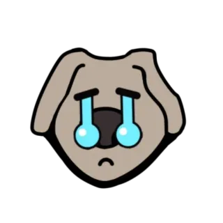 😭 dog, sad, crying, tears, cartoon, emoji, sticker whatsapp sticker