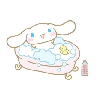 🌟 Cinnamoroll süß, Cinnamoroll, Badewanne, Bad, Quietscheente, Cartoon, kawaii telegram sticker