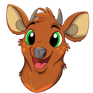 😃 veado, animal, desenho animado, fofo, mamífero, ilustração whatsapp sticker