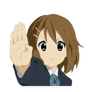🙅 Anime, Dziewczyna, Stop, Ręka, Kreskówka, Postać, Słodkie telegram sticker