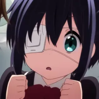 ✨ Rikka Takanashi Love, Chunibyo & Other Delusions Anime, Fille, Cache-œil, Mignon, Rikka Takanashi telegram sticker