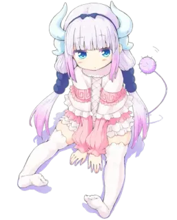 🤤 Kanna Kamui Miss Kobayashi's Dragon Maid Anime, Dragão, Fofo, Kanna, Kamui, Maid, Kawaii whatsapp sticker