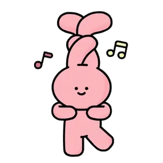 🎈 Kartun, Kelinci, Lucu, Musik, Merah muda, Tari telegram sticker