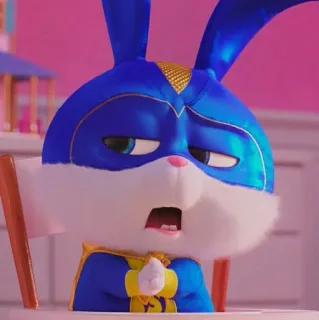 🐰 Snowball The Secret Life of Pets coniglio, supereroe, cartone animato, animale, coniglietto, carino, divertente whatsapp sticker
