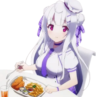 😋 Anime, Comida, Chica, Personaje, Comiendo, Lindo telegram sticker