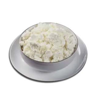 🍗 queso cottage, lácteo, comida, tazón, blanco telegram sticker