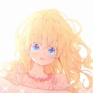 🌨️ fille, blonde, mignon, animé, manga, illustration, dessin whatsapp sticker