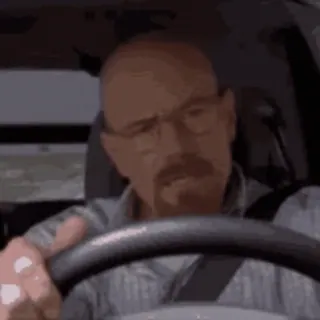 ๐ต Walter White Breaking Bad driver, car, angry, villain, drugs whatsapp sticker