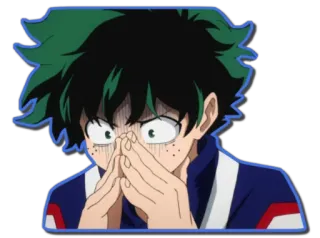 😰 Izuku Midoriya My Hero Academia アニメ, 僕のヒーローアカデミア, 緑谷出久, ヒロアカ, ステッカー telegram sticker